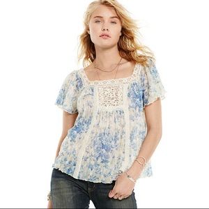 Ralph Lauren denim & supply blue lace top.